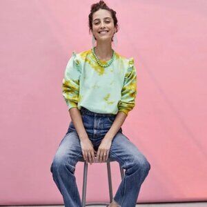 Clare V Ruffled Cloud Sweatshirt in Daiquiri Sz S